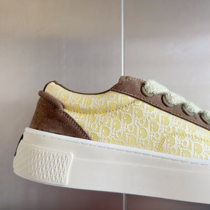 CD B33 Sneaker 40mm Brown Yellow Monogram Suede