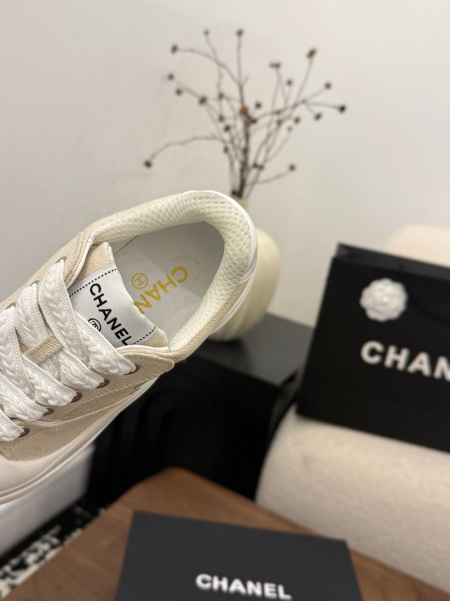 CC 26s Casual Sneaker Beige White Canvas Leather 183589