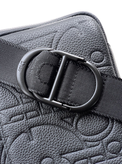 Dior 2026 Rider Zip-Up Messenger Bag 23cm Fabric And Grained Leather