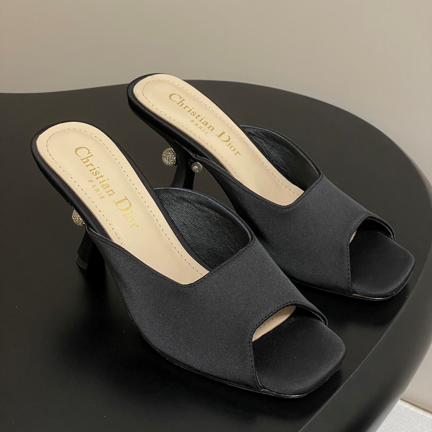 CD Tribales Heeled Black 8cm Black Satin 676351