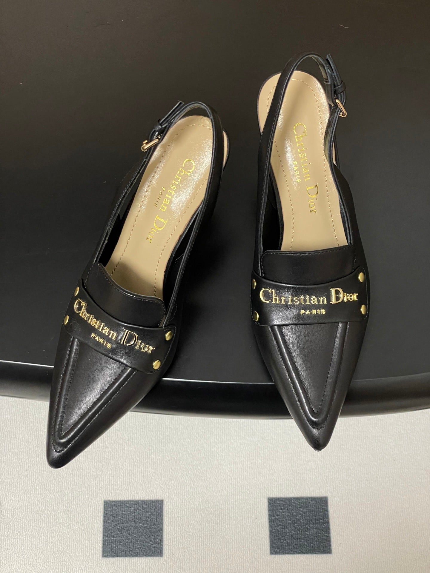 CD Boy Slingback Pump 85mm Black Sheepskin 525832