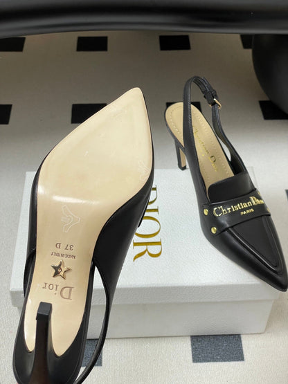 CD Boy Slingback Pump 85mm Black Sheepskin 525832