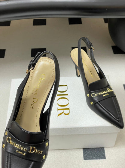 CD Boy Slingback Pump 85mm Black Sheepskin 525832