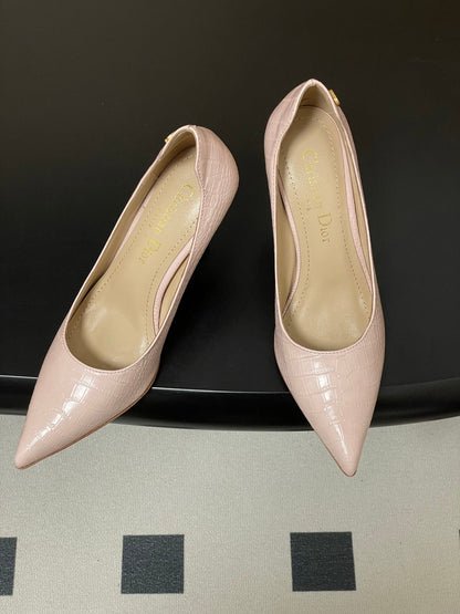 CD Tribales Pump 80mm Light Pink Embossed Cowhide 676346