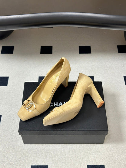 Chanel 2026 Double C Metal Buckle High Heels Leather Sheepskin 834663