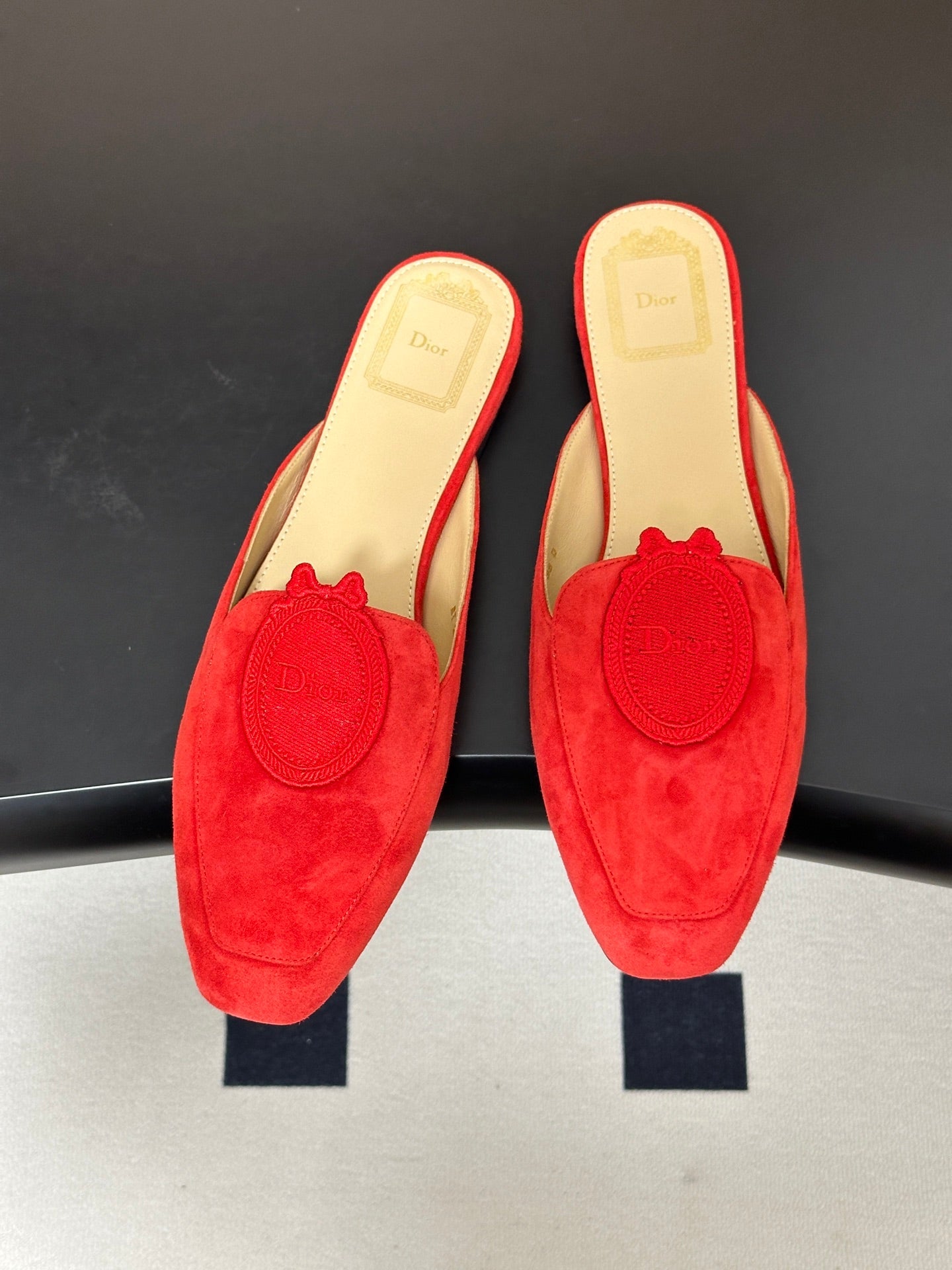 CD Médaillon Mule Red Suede 834912