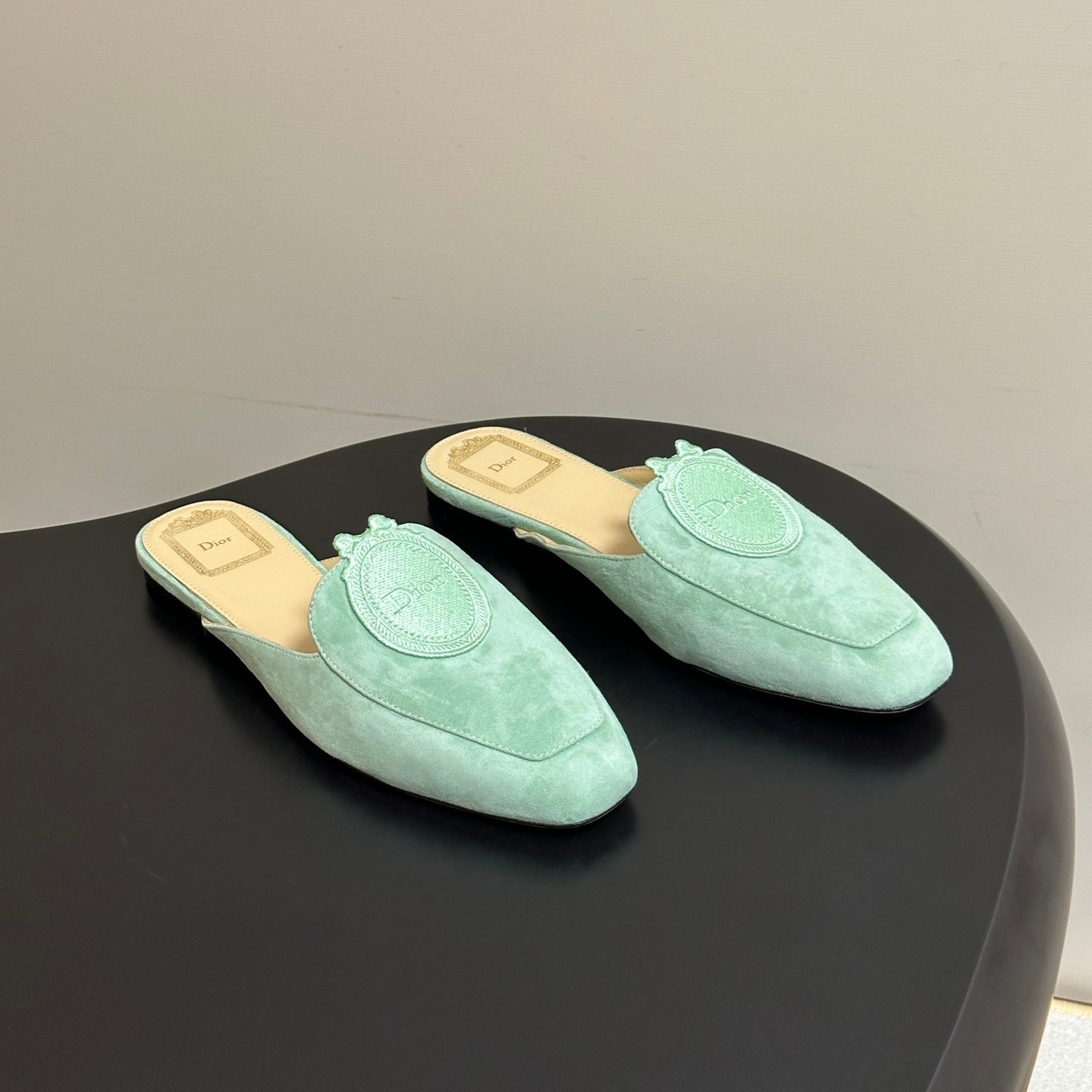 CD Médaillon Mule Mint Green Suede 834913