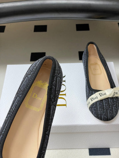 CD J'Adior Ballet Flat Black Cotton 834925