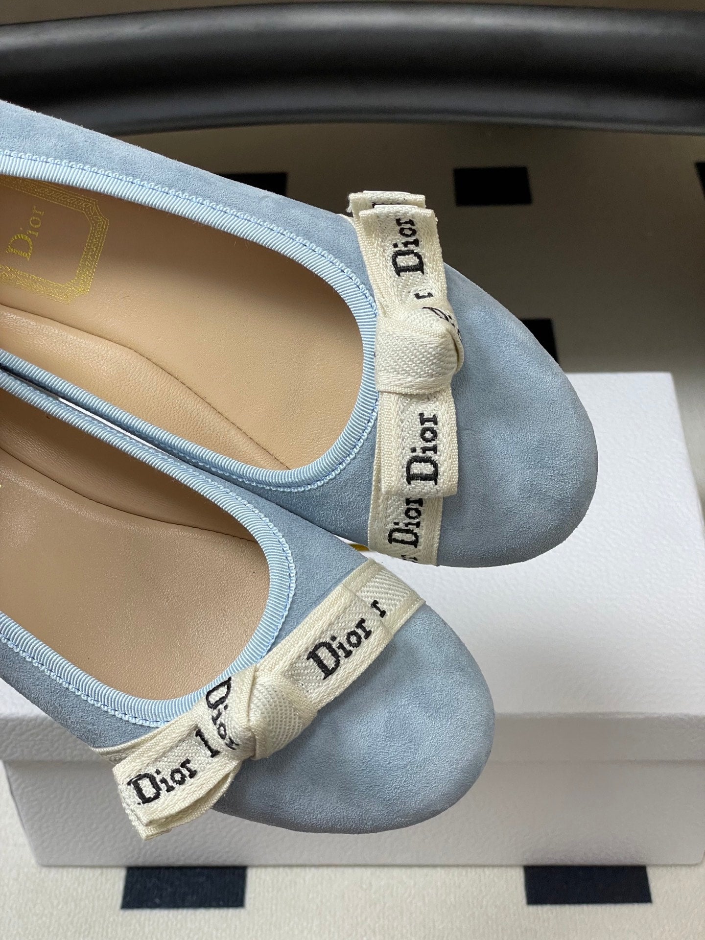 CD J'Adior Ballet Flat Light Blue Suede 834926
