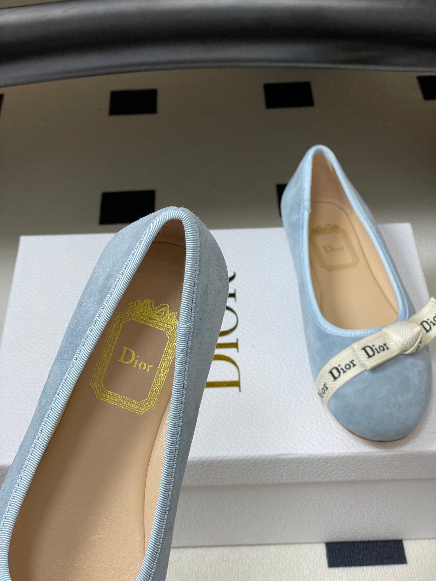 CD J'Adior Ballet Flat Light Blue Suede 834926