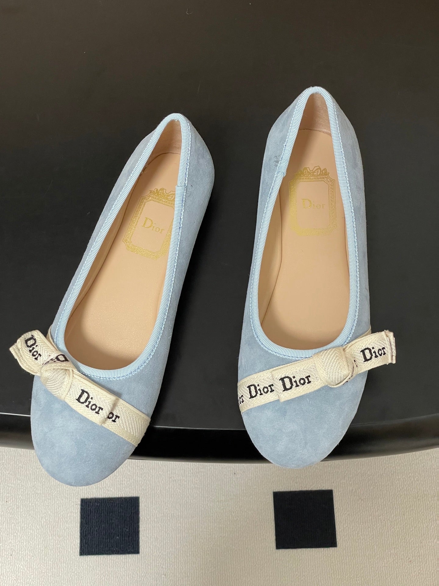 CD J'Adior Ballet Flat Light Blue Suede 834926