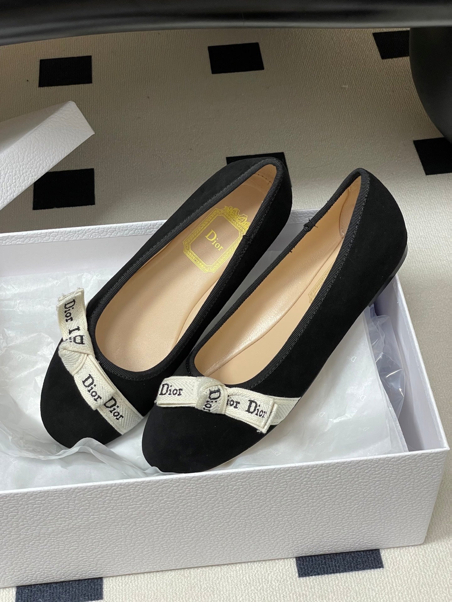 CD J'Adior Ballet Flat Black Suede 834927