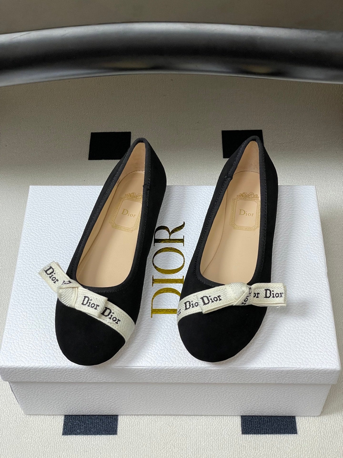 CD J'Adior Ballet Flat Black Suede 834927