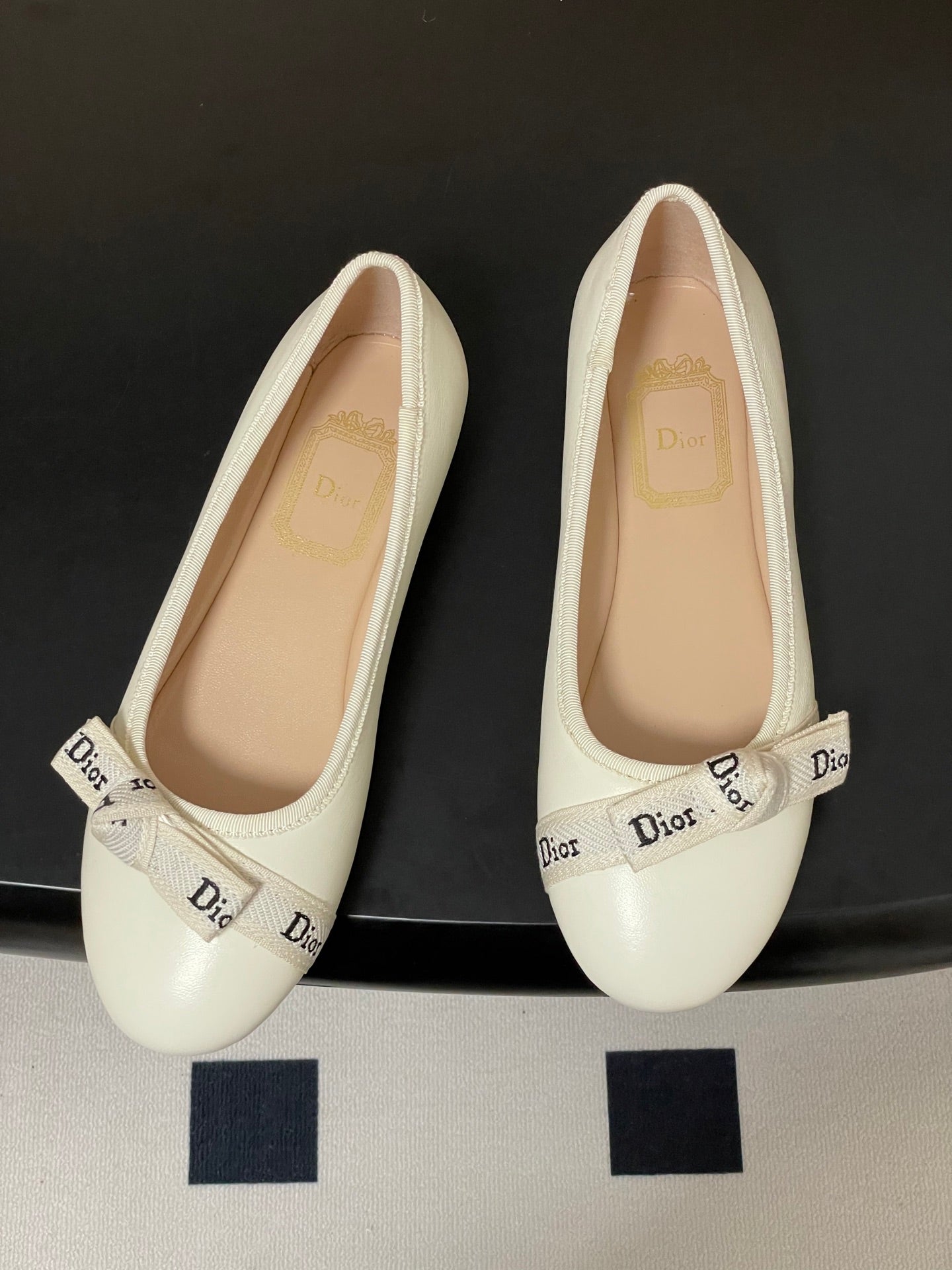 CD J'Adior Ballet Flat Cream Lambskin 834929