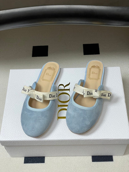 CD J'Adior Mules Light Blue Beige Suede 834933