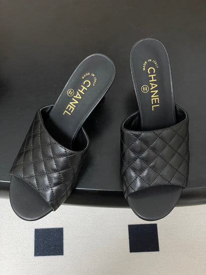 Chanel 2026  Peep-Toe High-Heeled Sandals Leather Sheepskin 834720
