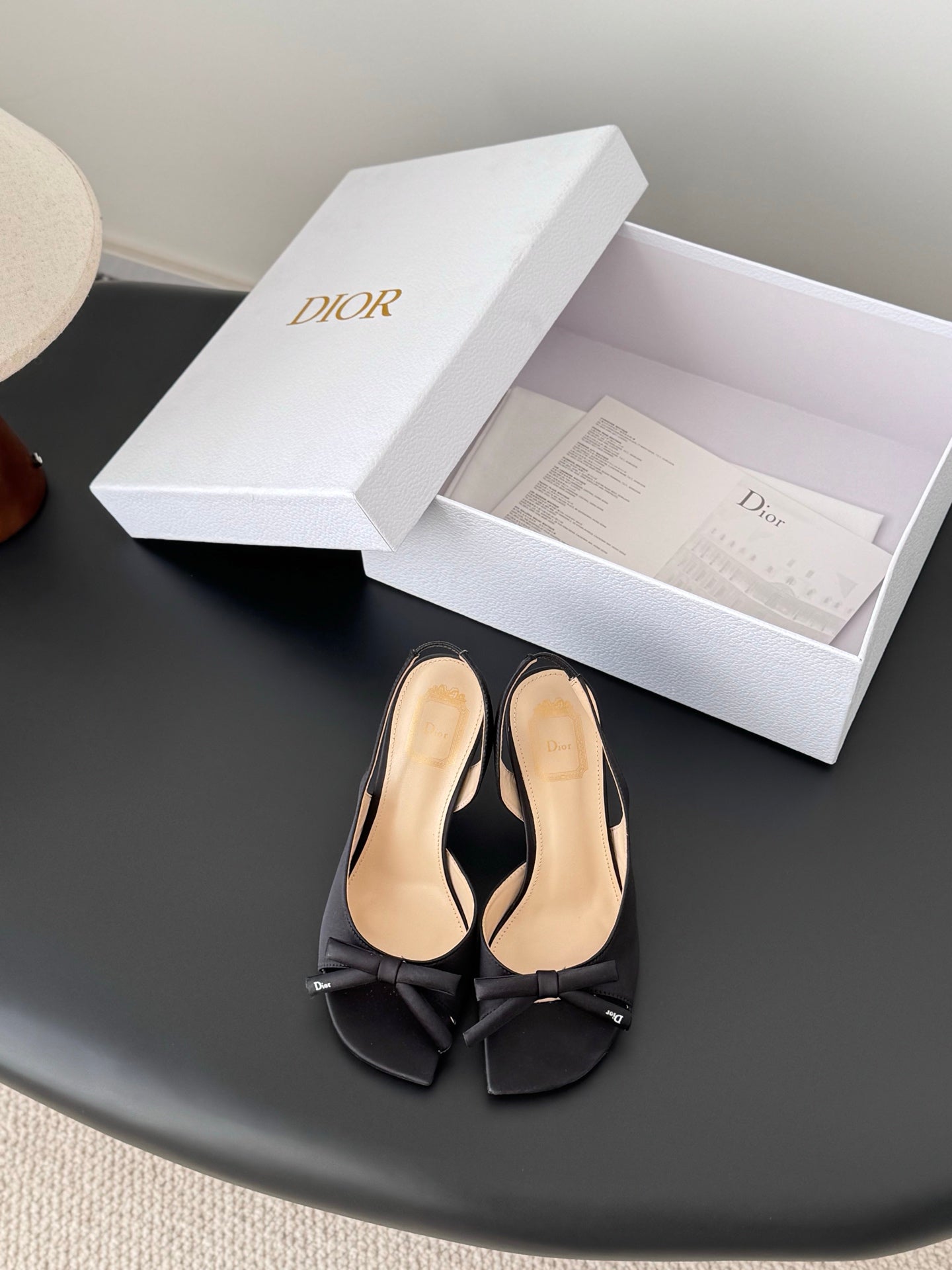 CD SS26 Mary Jane Sandals 8.5cm Beige Black Silk 605816