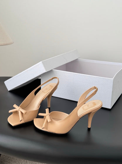 CD SS26 Mary Jane Sandals 8.5cm Beige Sheepskin 605820