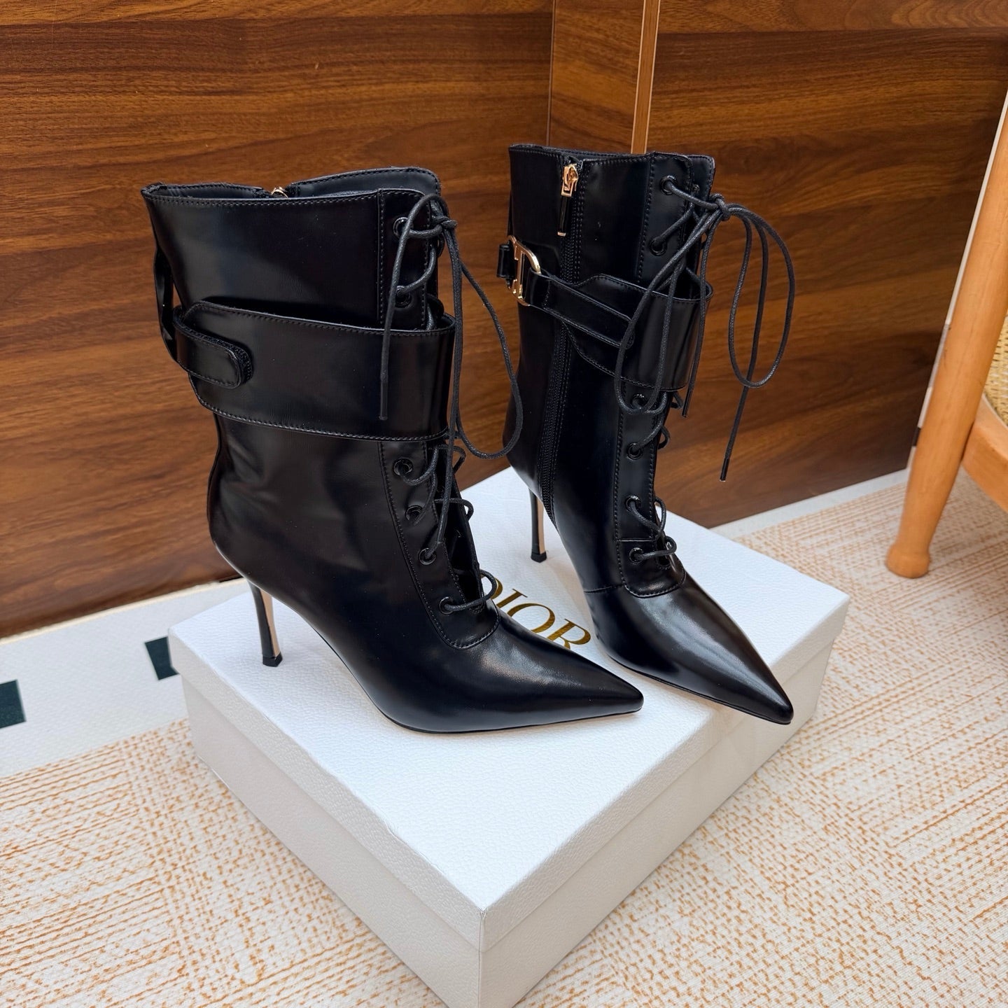 CD 26s D-Legacy Ankle Boots 8cm Black Patent Leather 973980