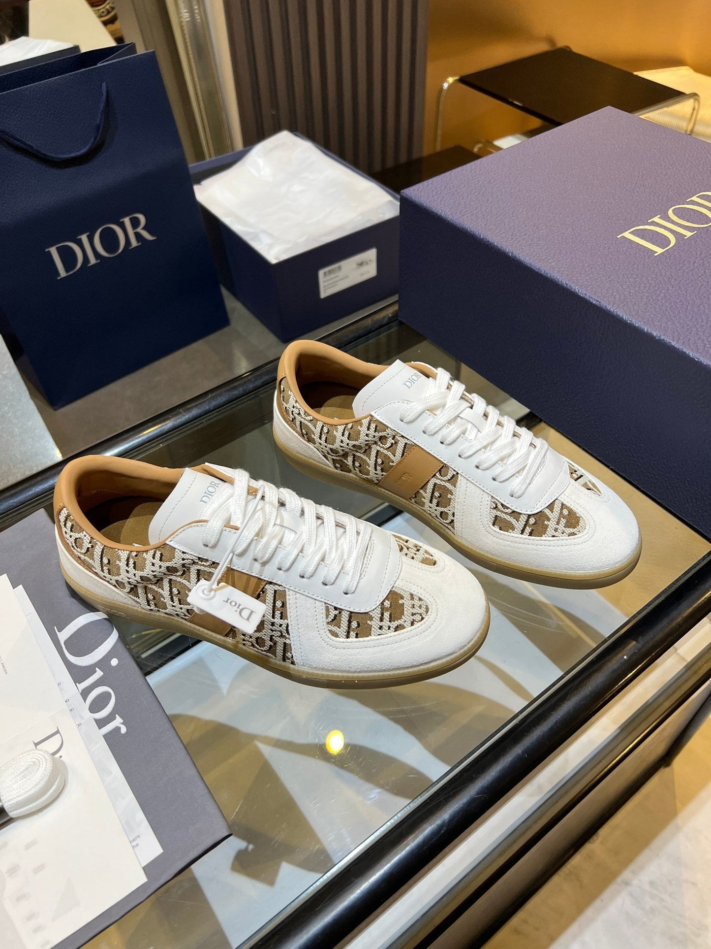 CD 26s B01 Matchpoint Sneaker Beige White Fabric Calfskin 924610