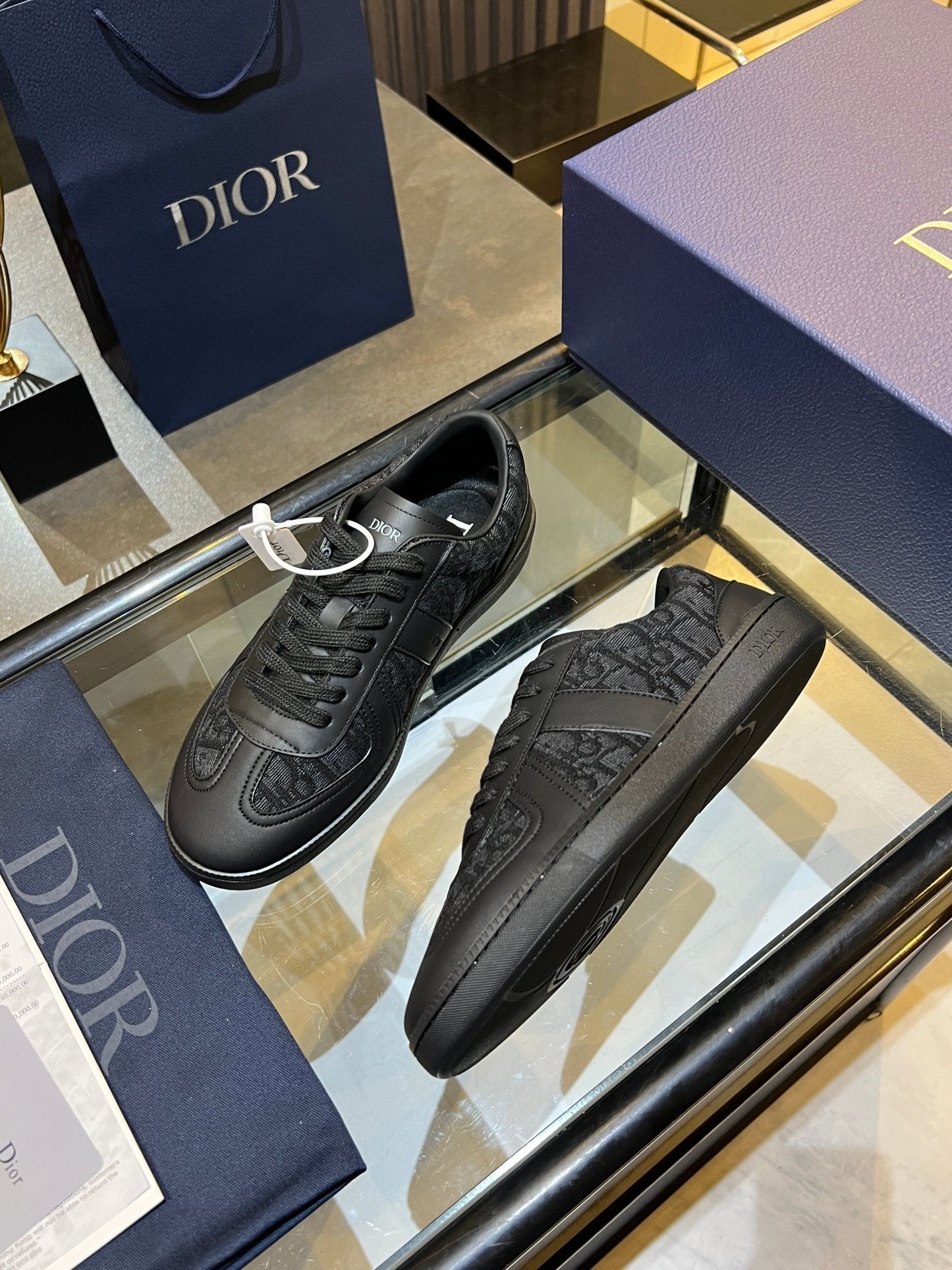 CD 26s B01 Matchpoint Sneaker Black Calfskin Fabric 924617