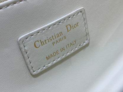 MY CD 24 TOP HANDLE BAG WHITE LAMBSKIN