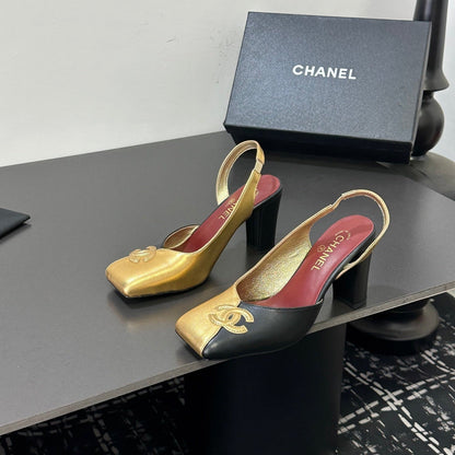 CC 2026 Slingback 75 Black Gold Cowhide 668140