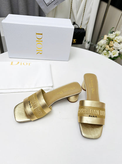 cd dway 45 gold-tone canvas calfskin