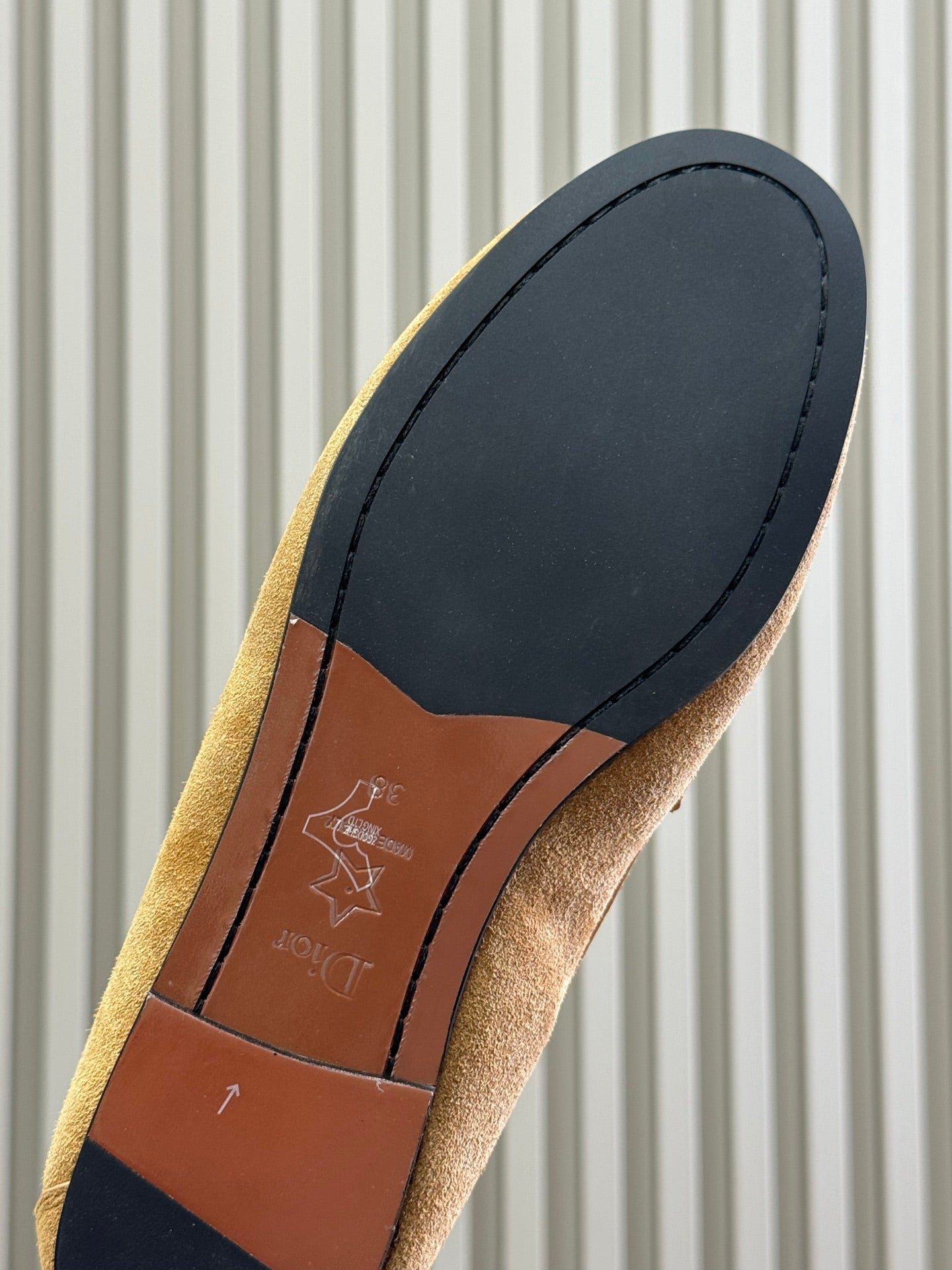 CD Alps Dior Boy Loafer Amber Gold Suede Wool 561811