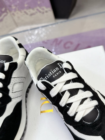 CD C'est Dior Sneaker  Black White Mesh Suede Calfskin 546579