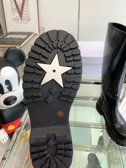 CD Diorebel Boot Glossy Black Calfskin