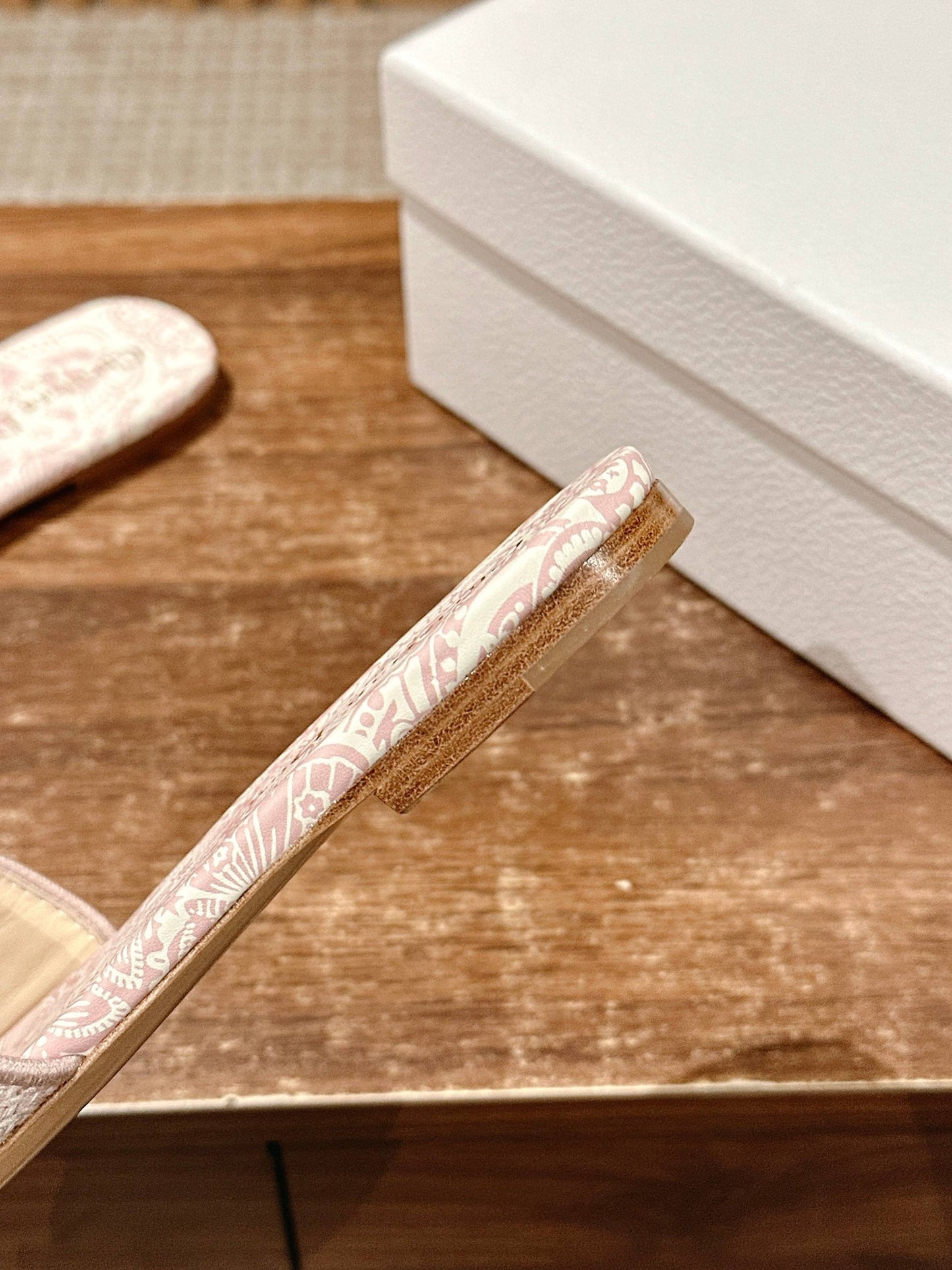 CD 26s D-Club Embroidered Slides In Pink Toile De Jouy
