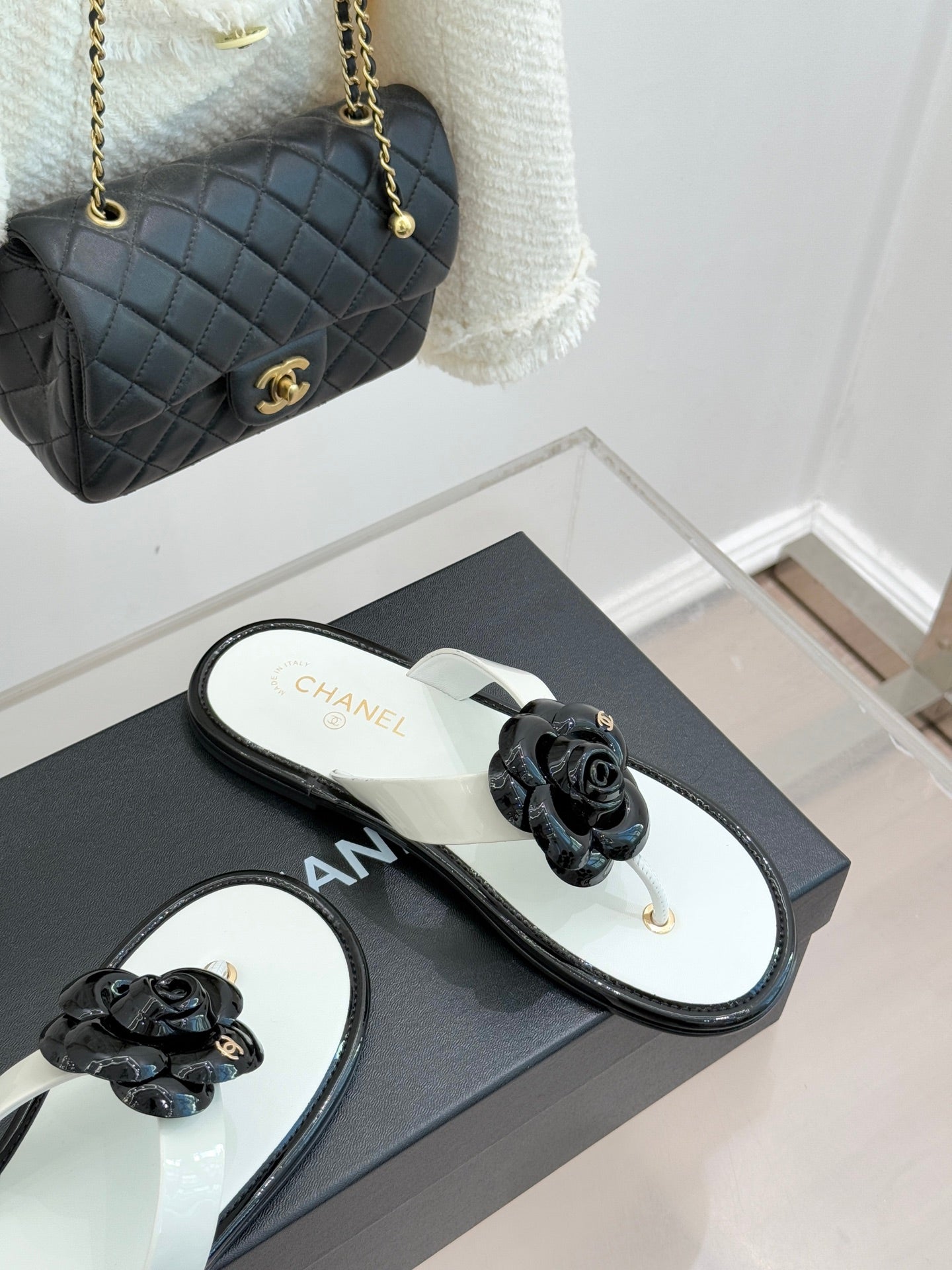 CC 26 Camellia Thong Sandal Sheepskin