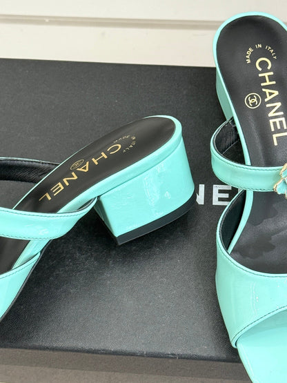 CC 26s High Heeled Sandals 45 Turquoise Patent Leather 643030
