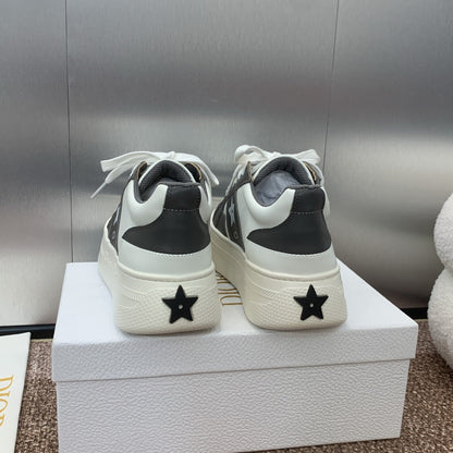 CD Star Platform Sneaker 35mm Black Calfskin