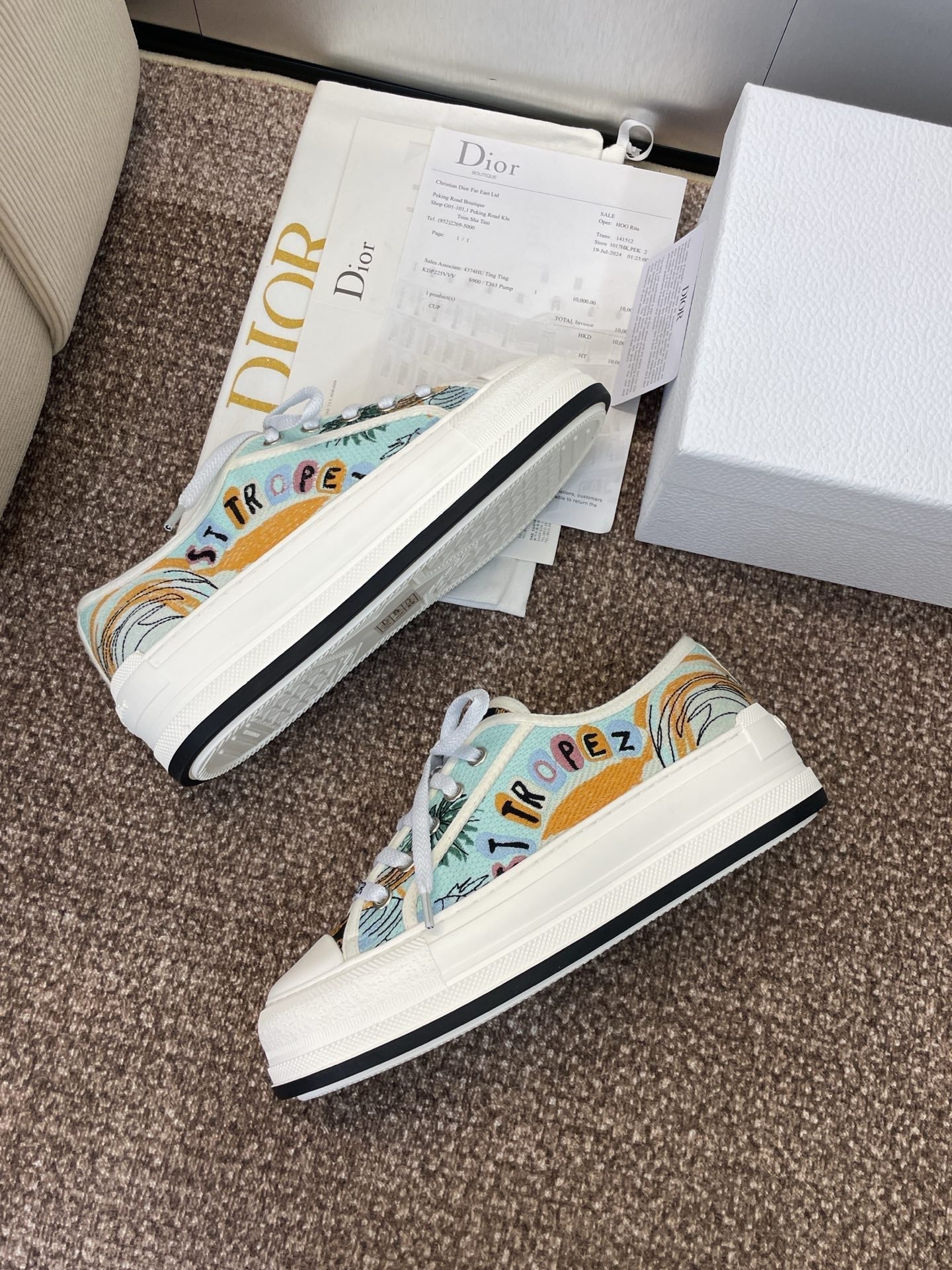 CD 25s Walk'n' Sneaker In Multicolor Dior Oblique Embroidered Cotton