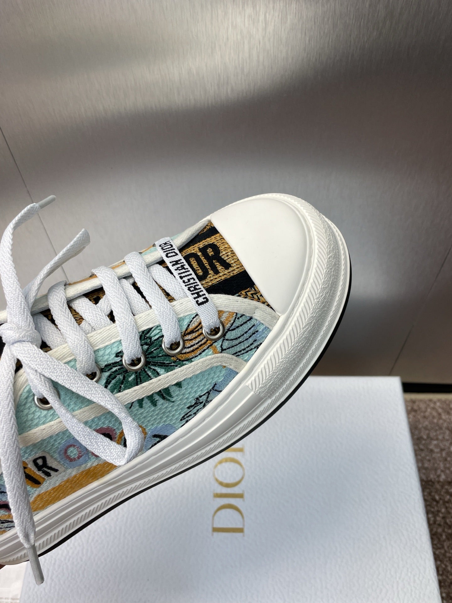 CD 25s Walk'n' Sneaker In Multicolor Dior Oblique Embroidered Cotton
