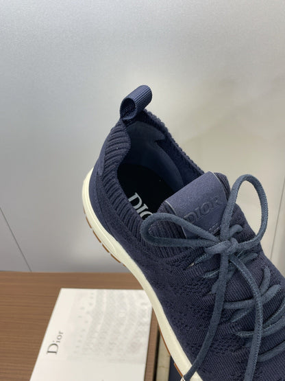 CD B80 Lounge Sneaker Dark Navy Blue Cannage Cashmere Wool 551441