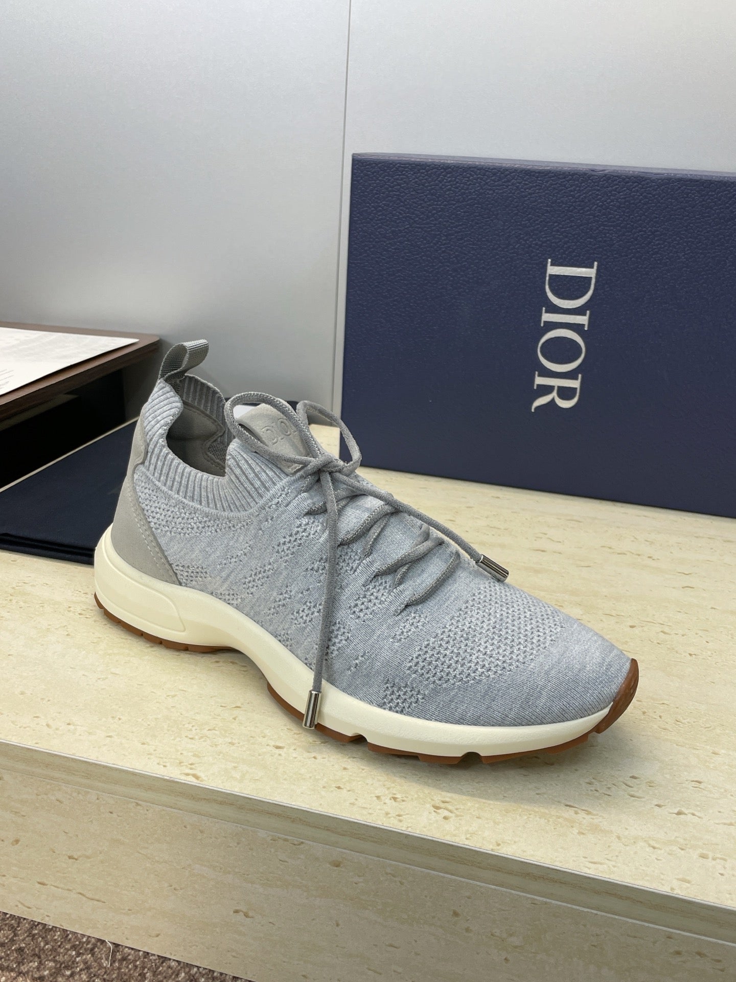 CD B80 Lounge Sneaker Gray Cannage Cashmere Wool  551443