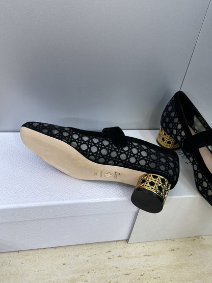 CD 26 Lolita High Heels 40 Black Mesh Gold 633052