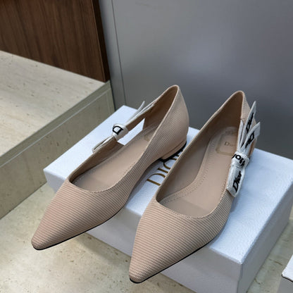 CD J'Adior Ballet Flat Beige Technical Fabric 633061