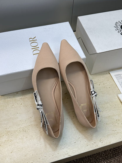 CD J'Adior Ballet Flat Beige Technical Fabric 633061