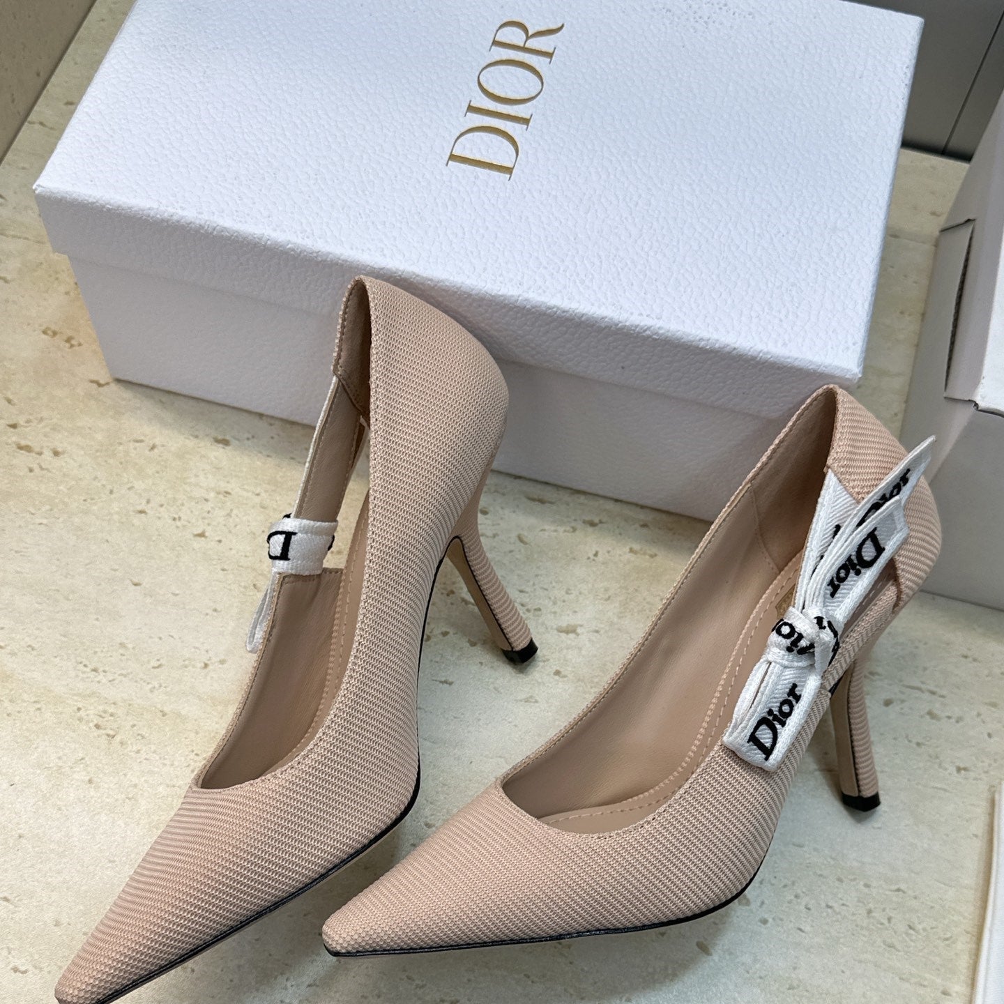 CD J'Adior Pump 9.5cm Beige Technical Fabric 633063