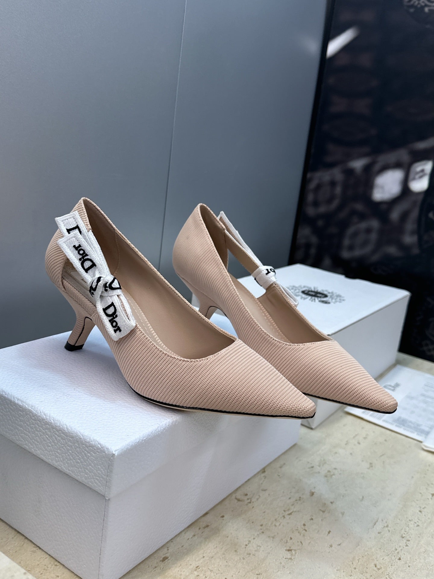 CD J'Adior Pump 6.5cm Beige Technical Fabric 633062