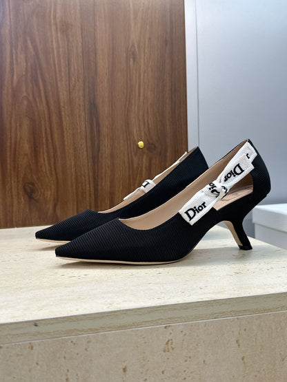 CD J'Adior Pump 6.5cm Black Technical Fabric 633065