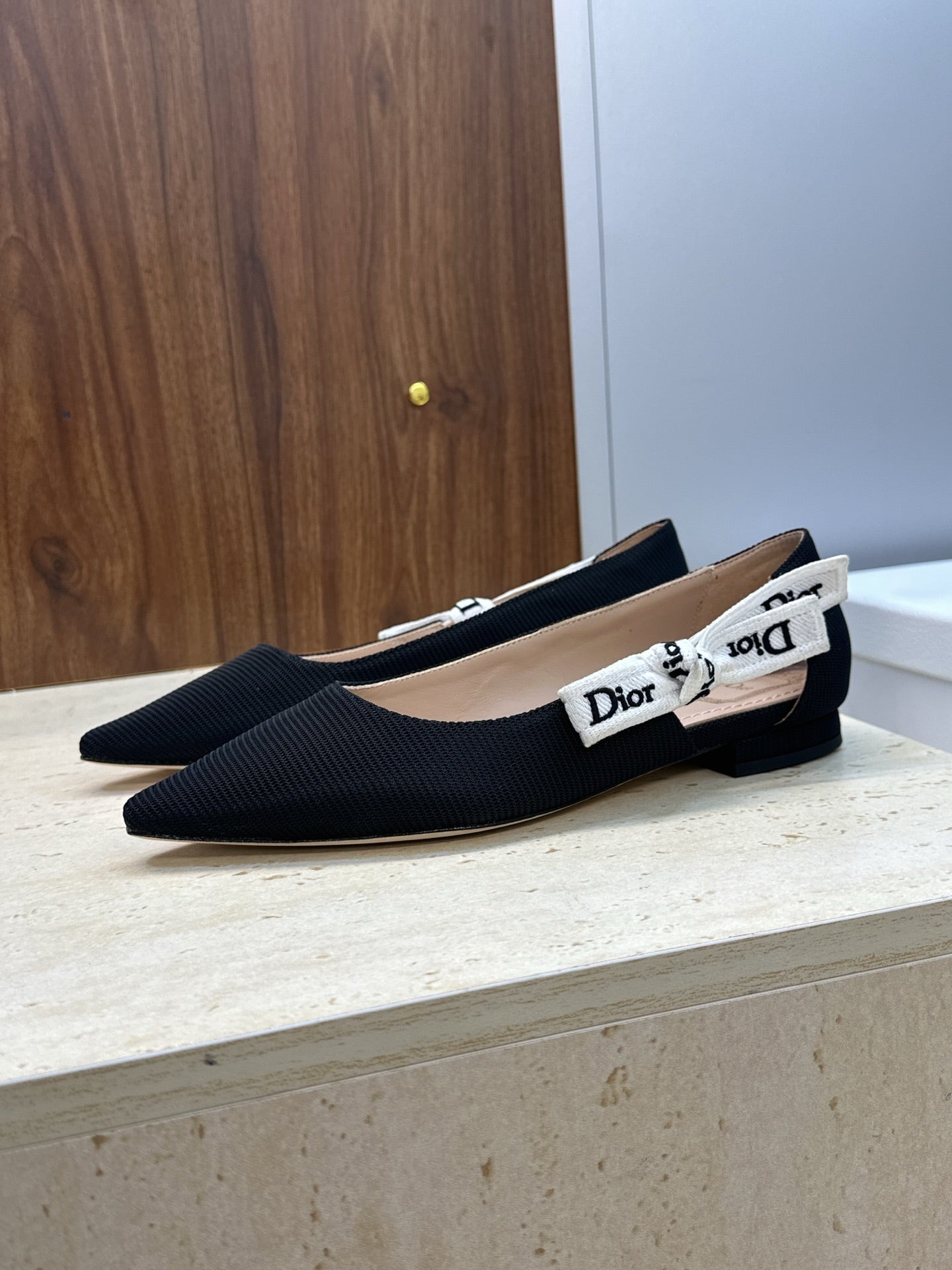 CD J'Adior Ballet Flat Black Technical Fabric 633064