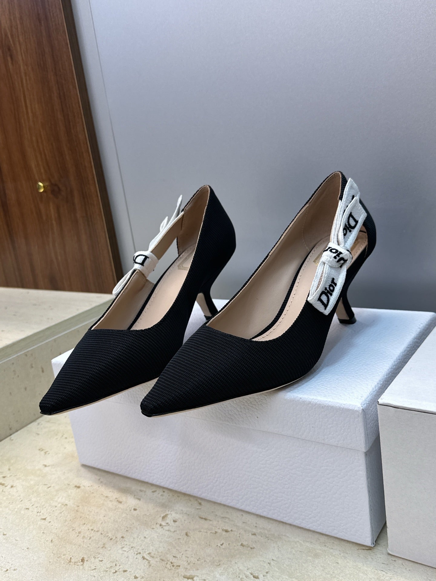 CD J'Adior Pump 6.5cm Black Technical Fabric 633065