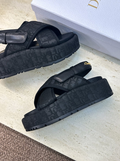 CD Baby Sandal Dark Blue Fabric Leather 633079