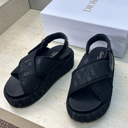 CD Baby Sandal Dark Blue Fabric Leather 633079