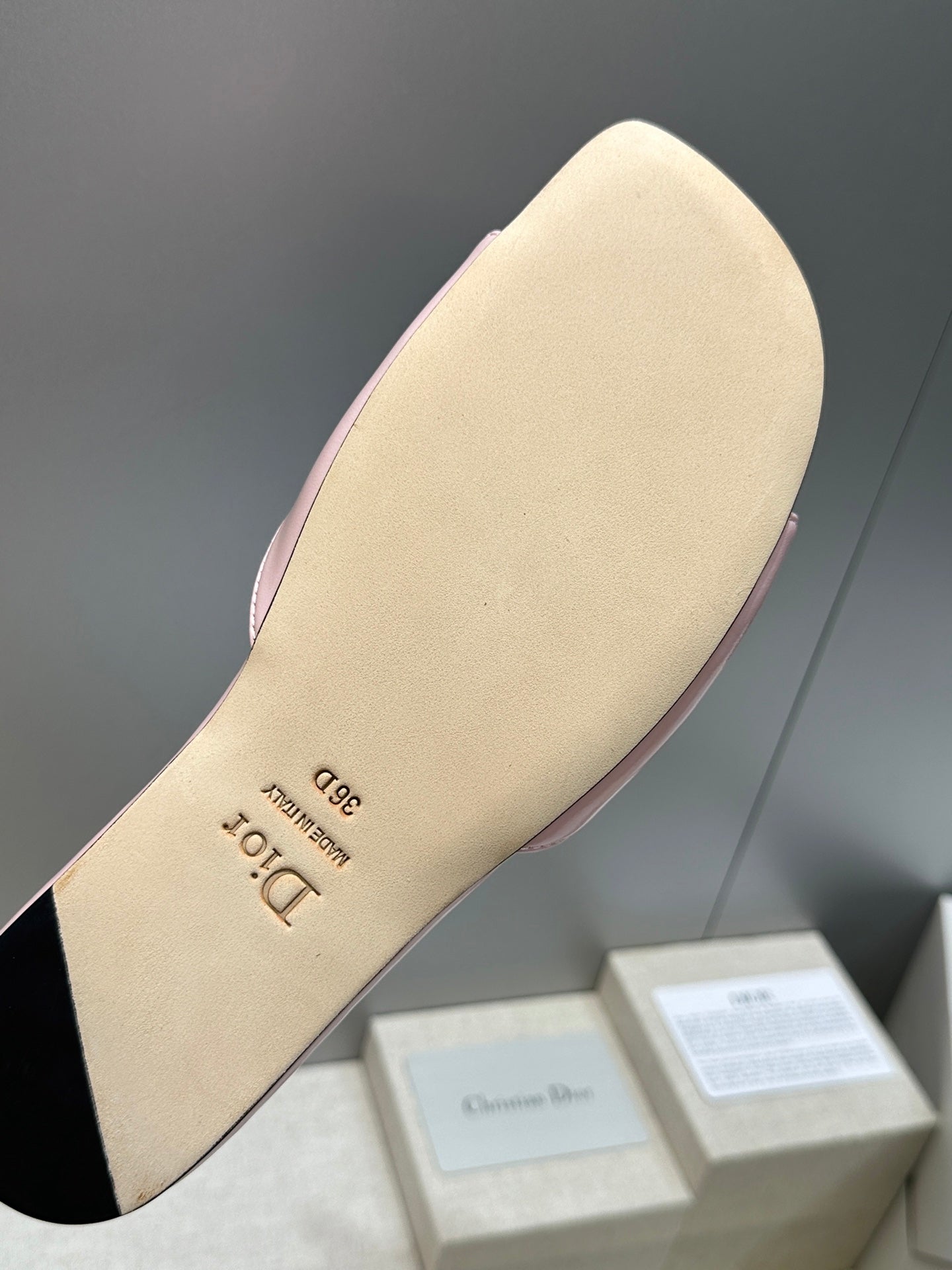 CD Dior Bow Slides Pink Leather 884660